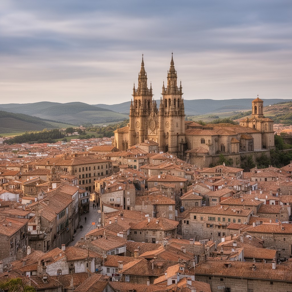 AI-generated illustration of Santiago de Compostela