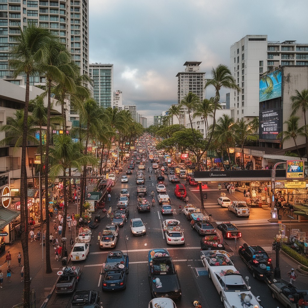 AI-generated illustration of Kuhio Avenue