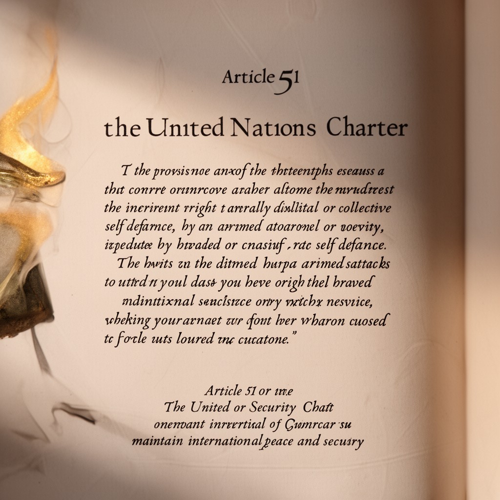 AI-generated illustration of Article 51 of the United Nations Charter