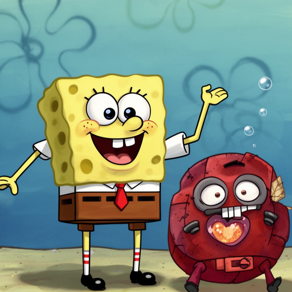 AI-generated illustration of SpongeBob SquarePants