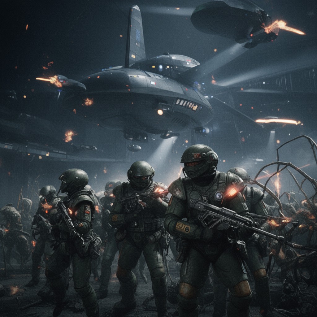 AI-generated illustration of Starship Troopers