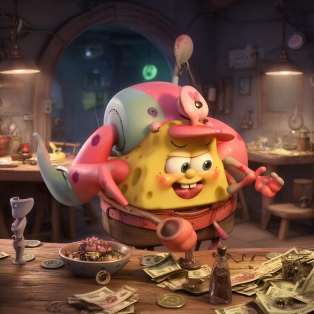 AI-generated illustration of Mr. Krabs in The SpongeBob SquarePants Movie