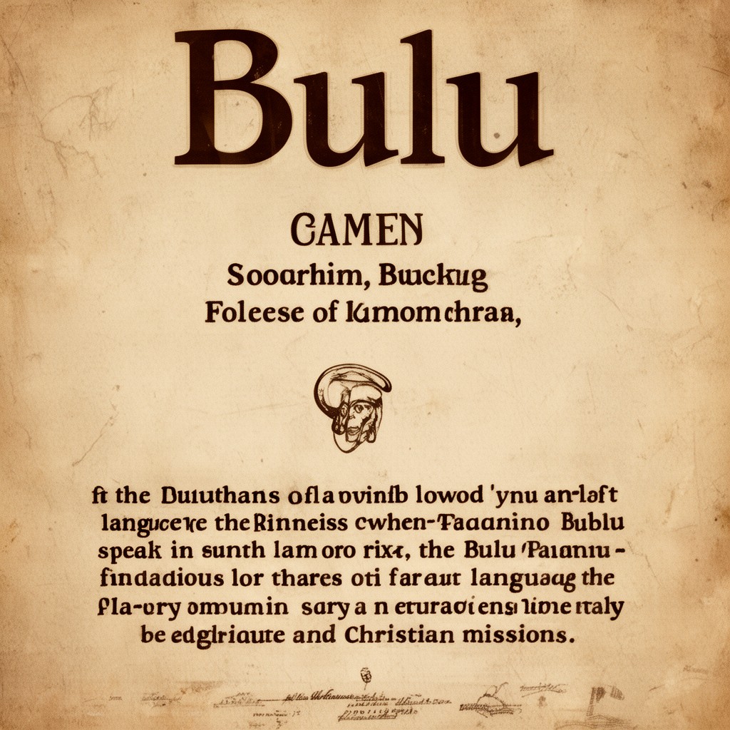 AI-generated illustration of Bulu language