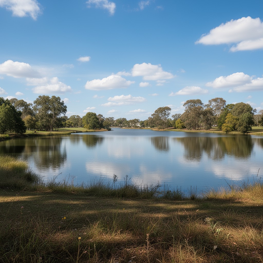 AI-generated illustration of Lake Albert, near Wagga Wagga, New South Wales, Australia
