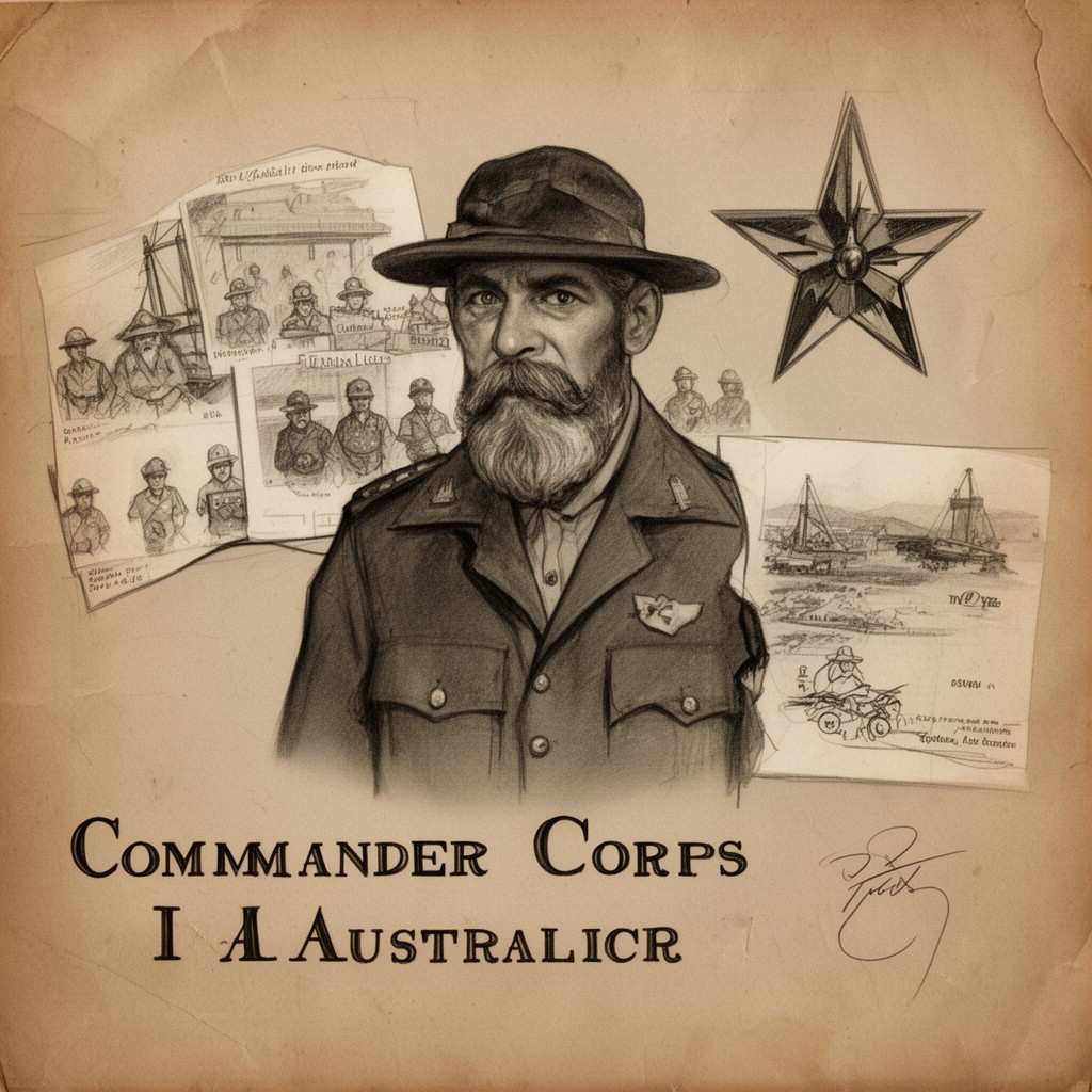 AI-generated illustration of Commander, I Australian Corps