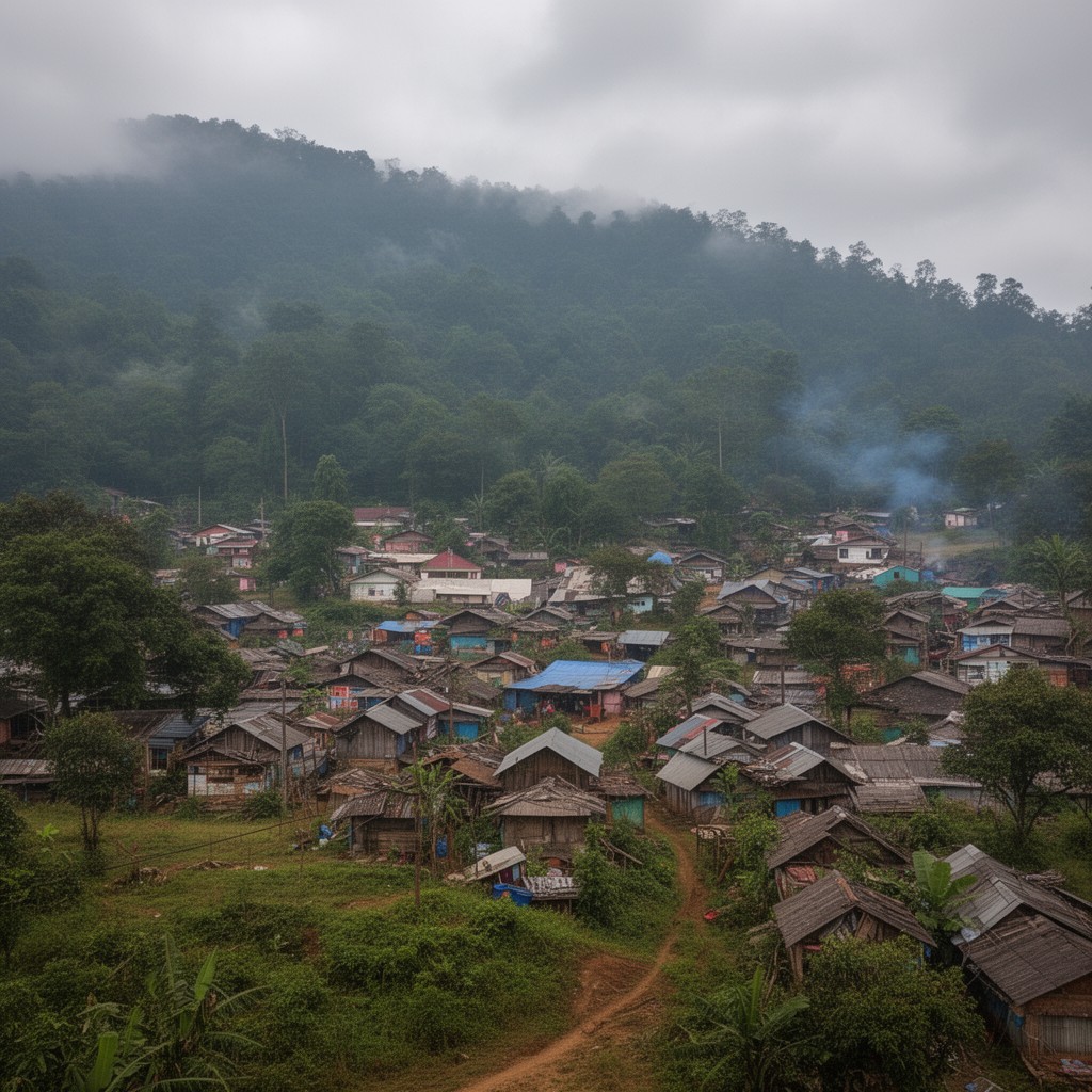 AI-generated illustration of Ledo, Assam, India