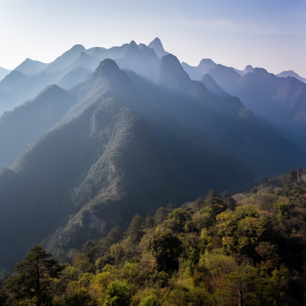 AI-generated illustration of Dabie Mountains