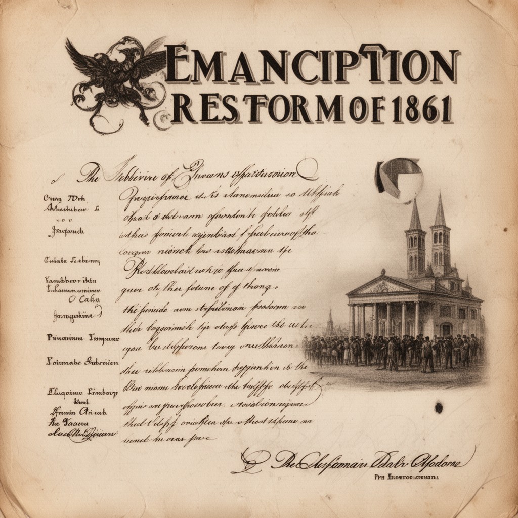 AI-generated illustration of Emancipation reform of 1861