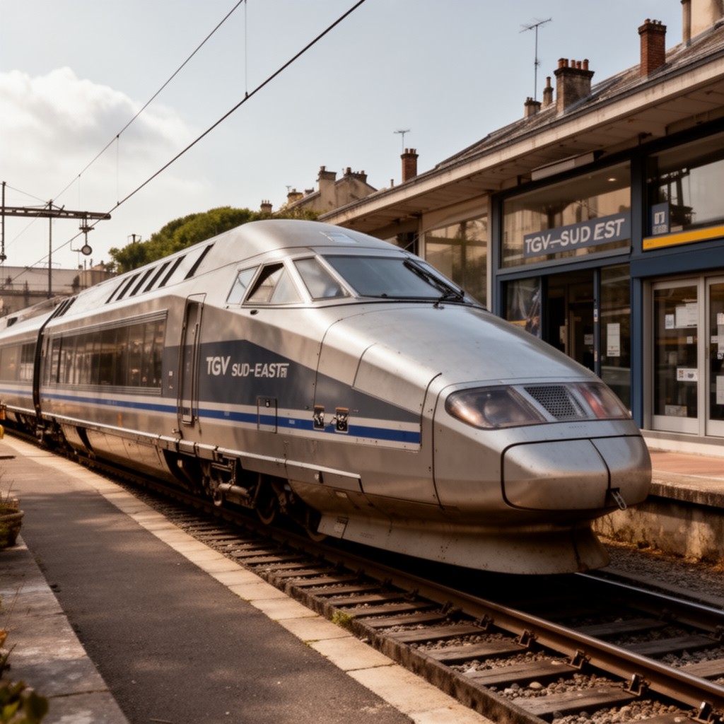 AI-generated illustration of TGV Sud-Est trainset