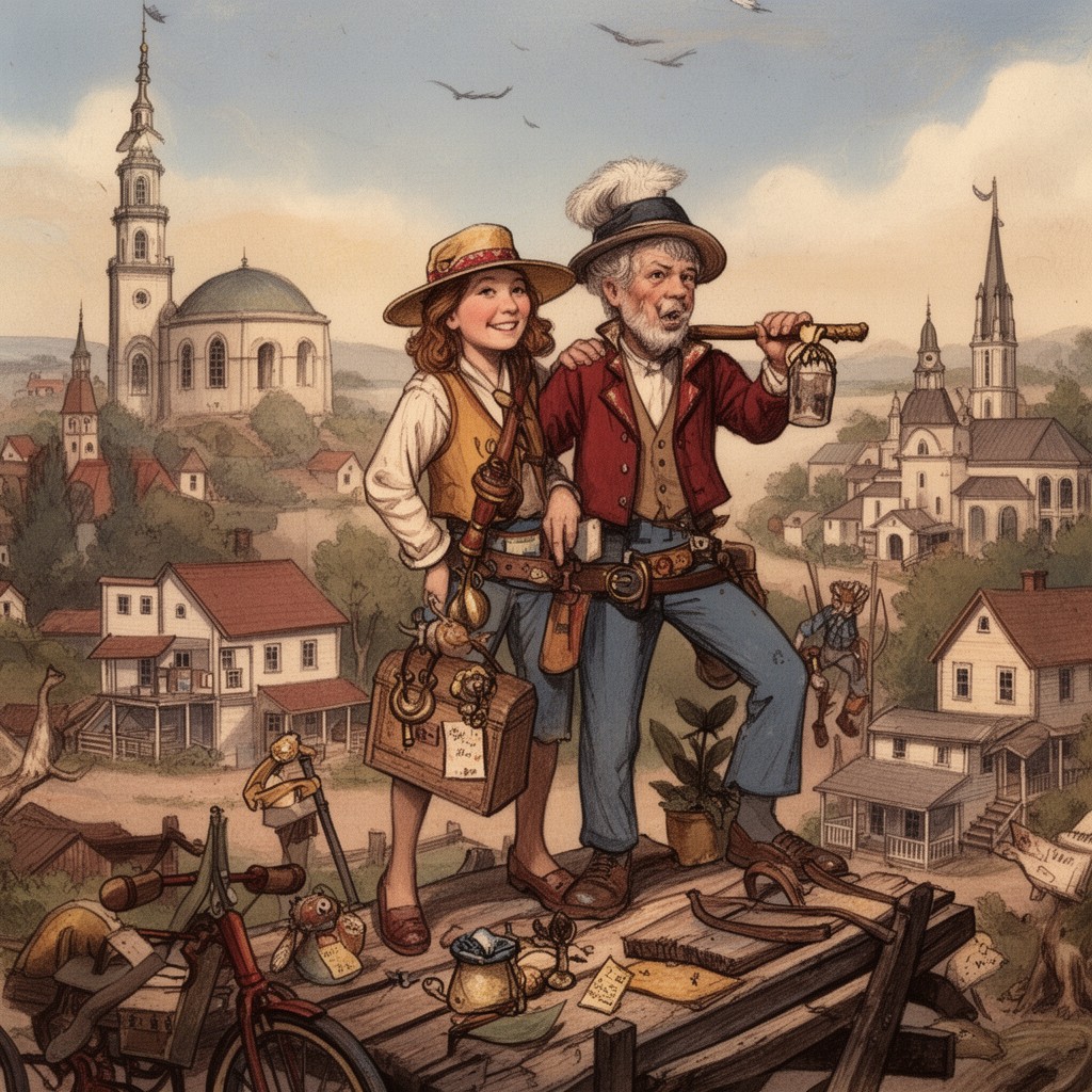 AI-generated illustration of Tom Sawyer universe