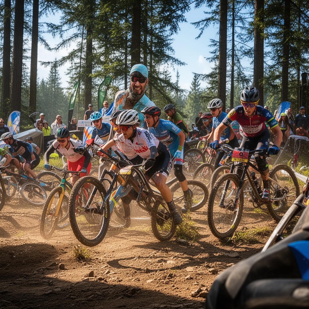 AI-generated illustration of UCI Mountain Bike World Championships