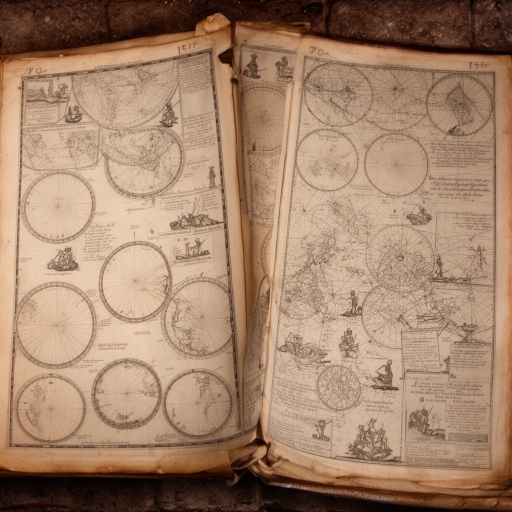 AI-generated illustration of Waghenaer’s sea atlases