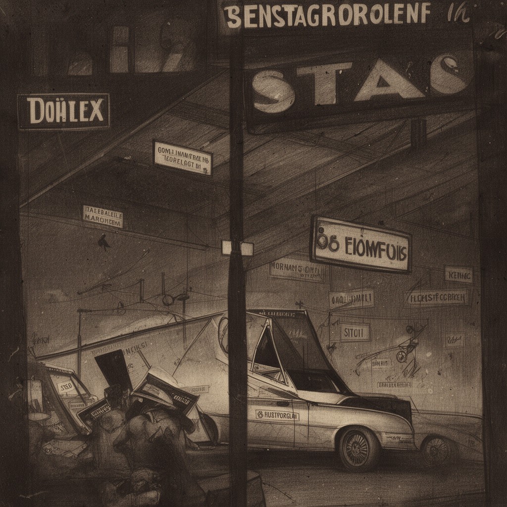 AI-generated illustration of East German Stasi