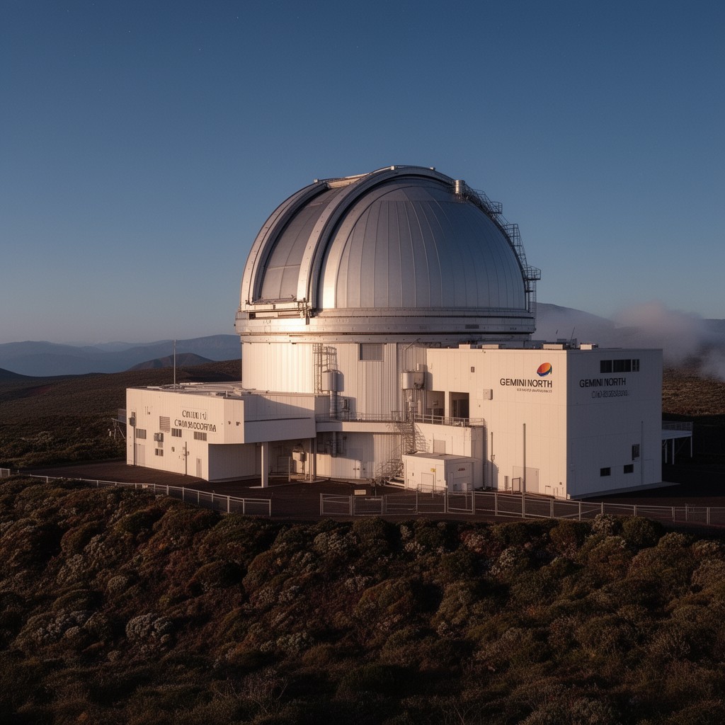 AI-generated illustration of Gemini North Observatory