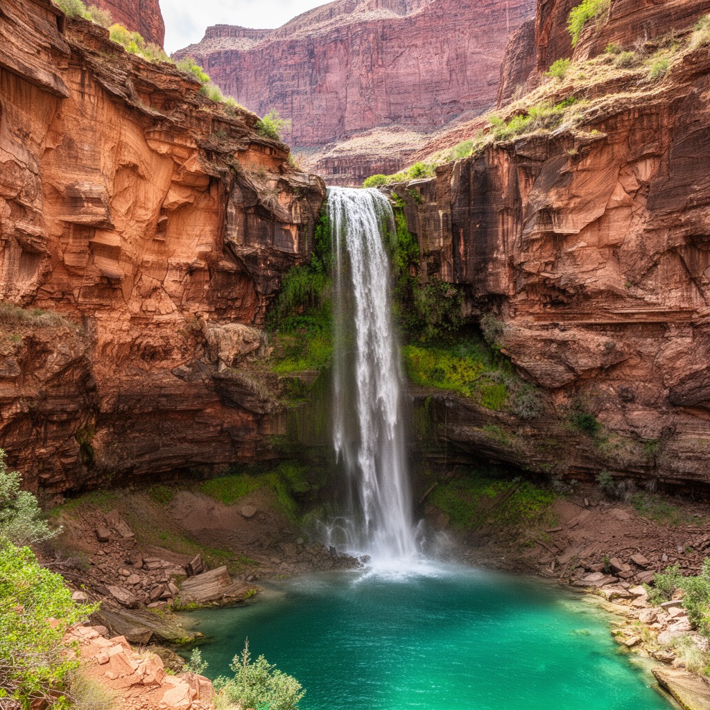 AI-generated illustration of Mooney Falls