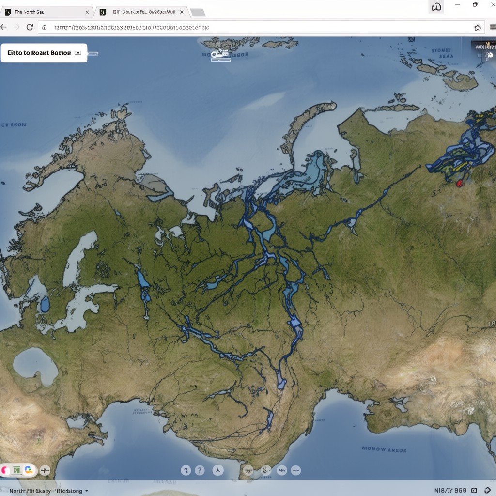 AI-generated illustration of North Sea drainage basin