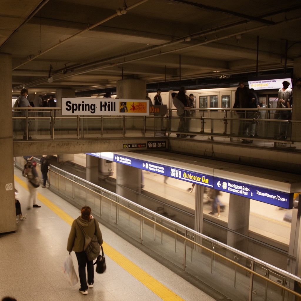 AI-generated illustration of Spring Hill station