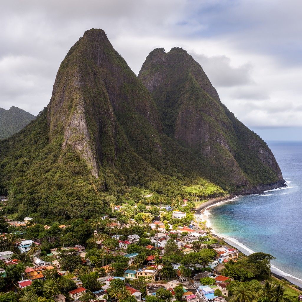 AI-generated illustration of Petit Piton