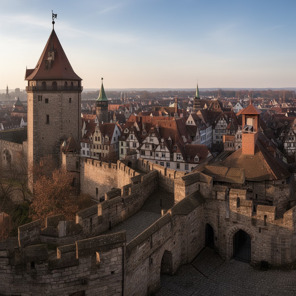 AI-generated illustration of Nuremberg City Walls