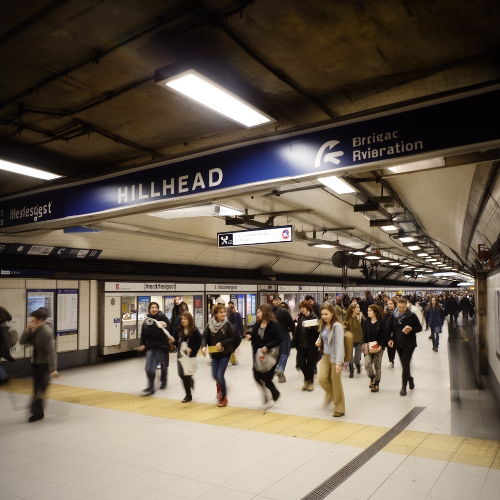 AI-generated illustration of Hillhead subway station
