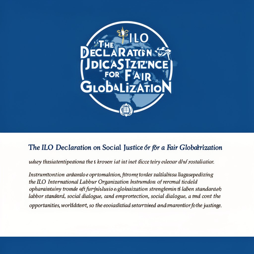 AI-generated illustration of ILO Declaration on Social Justice for a Fair Globalization