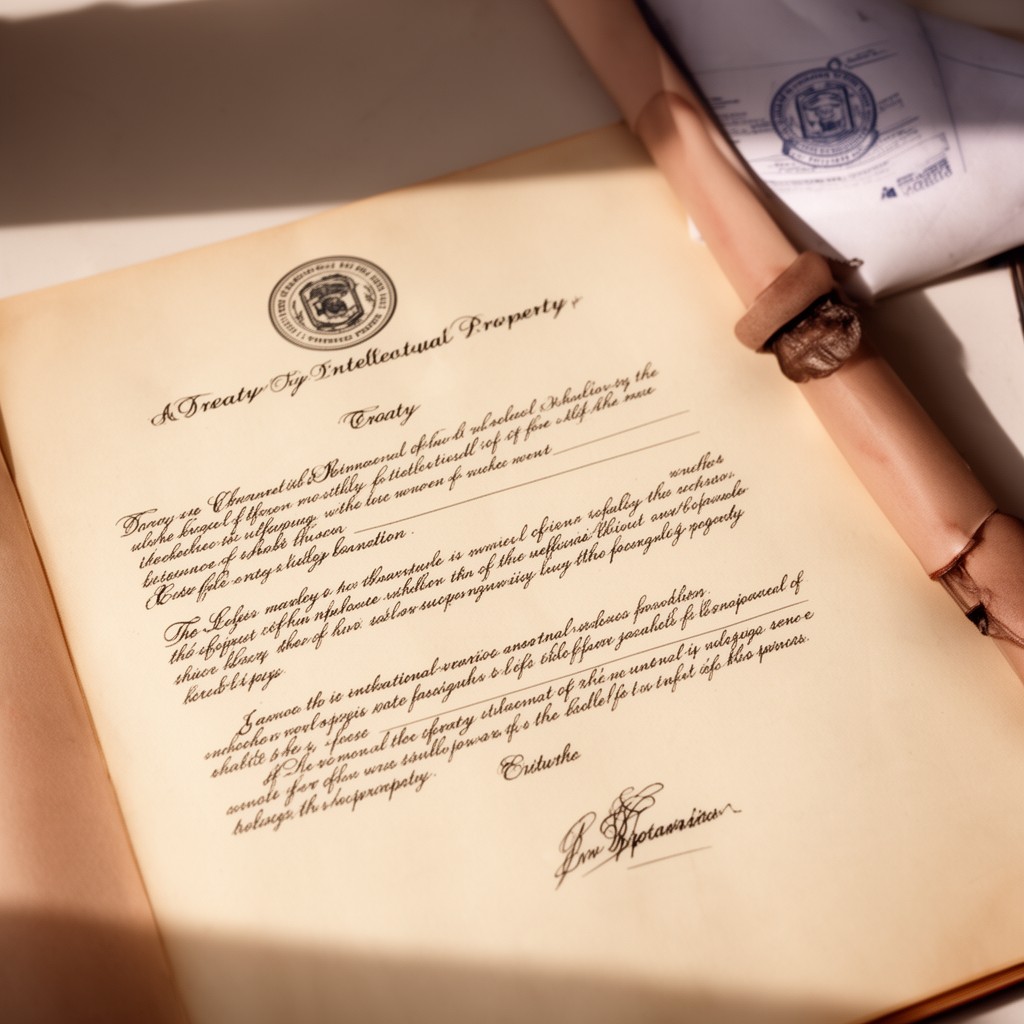 AI-generated illustration of treaty on intellectual property