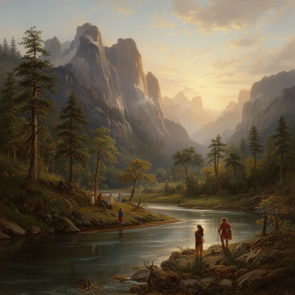AI-generated illustration of Hudson River School
