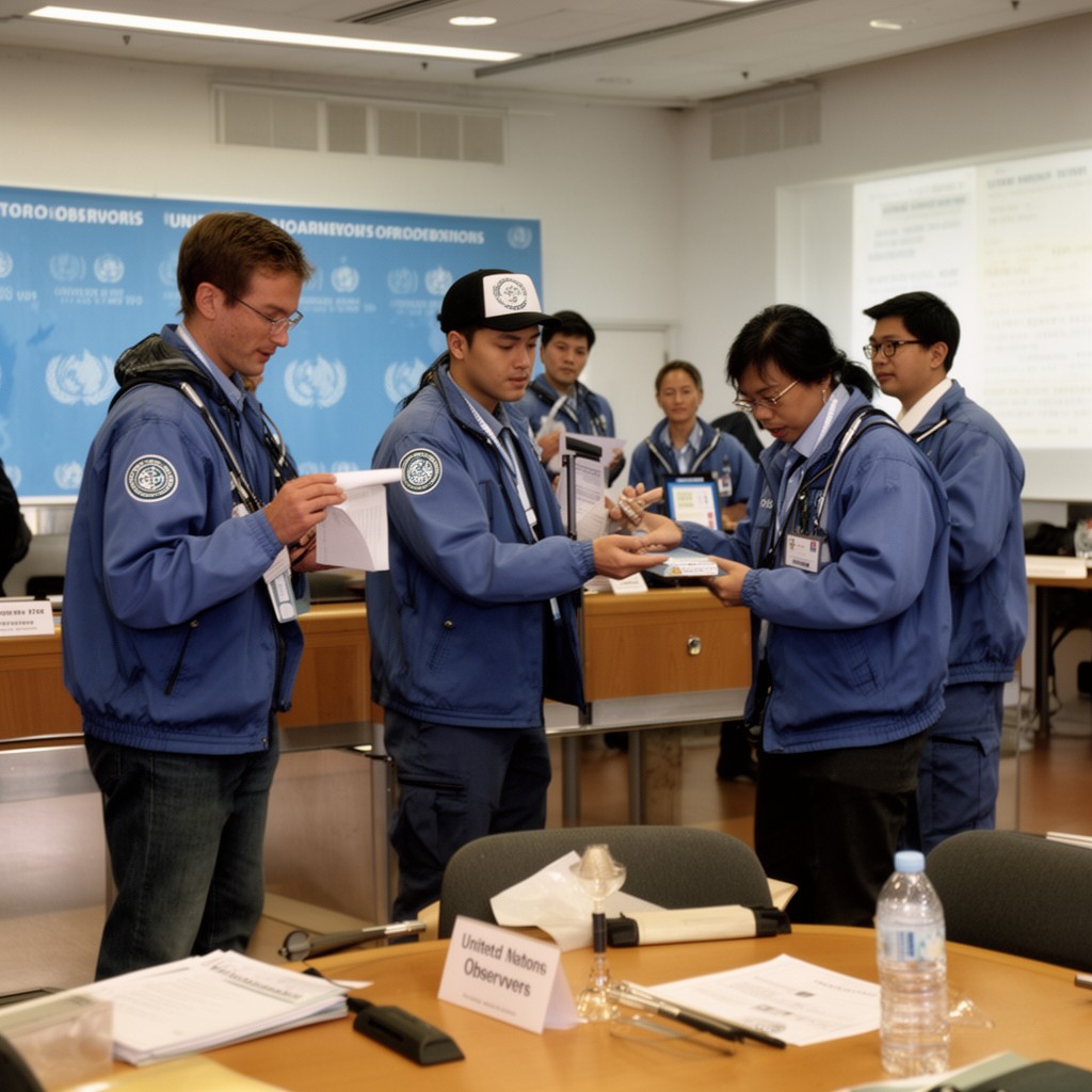 AI-generated illustration of United Nations observers