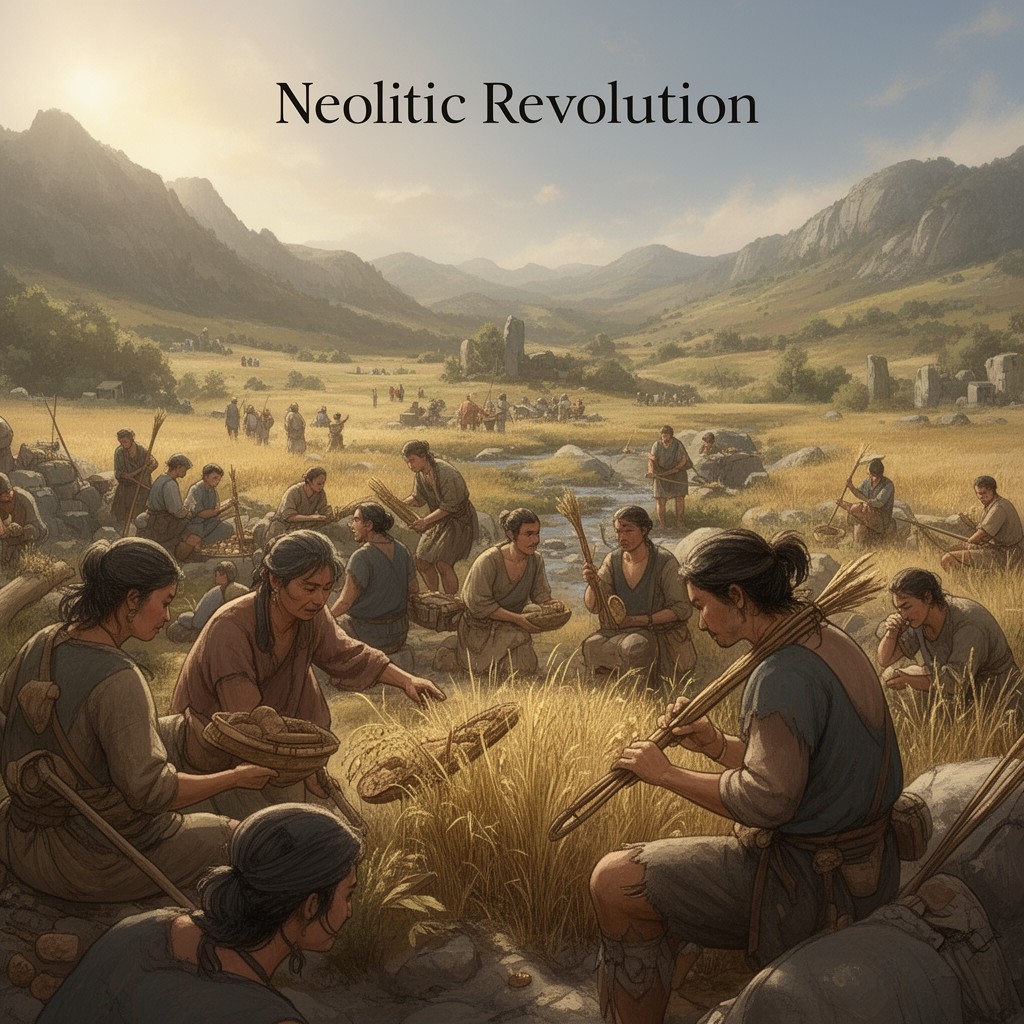 AI-generated illustration of Neolithic Revolution