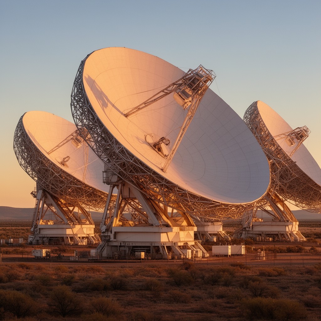 AI-generated illustration of Very Large Array radio telescope (near Magdalena)