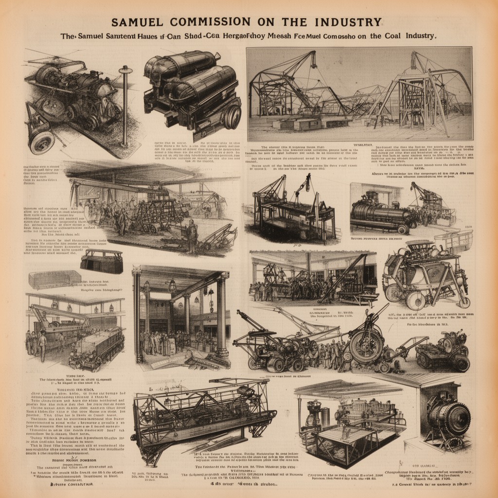 AI-generated illustration of Samuel Commission on the coal industry