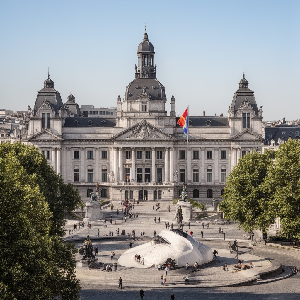 AI-generated illustration of Place de la Nation / Natieplein, Brussels