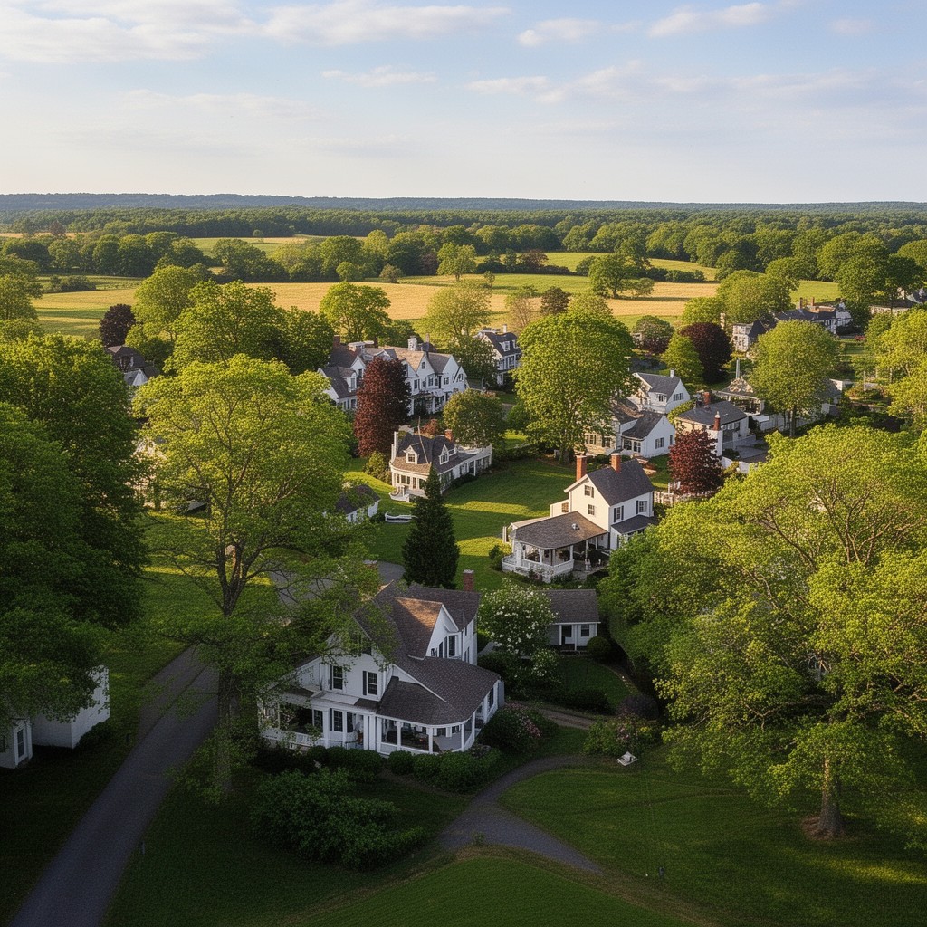 AI-generated illustration of Sudbury, Massachusetts