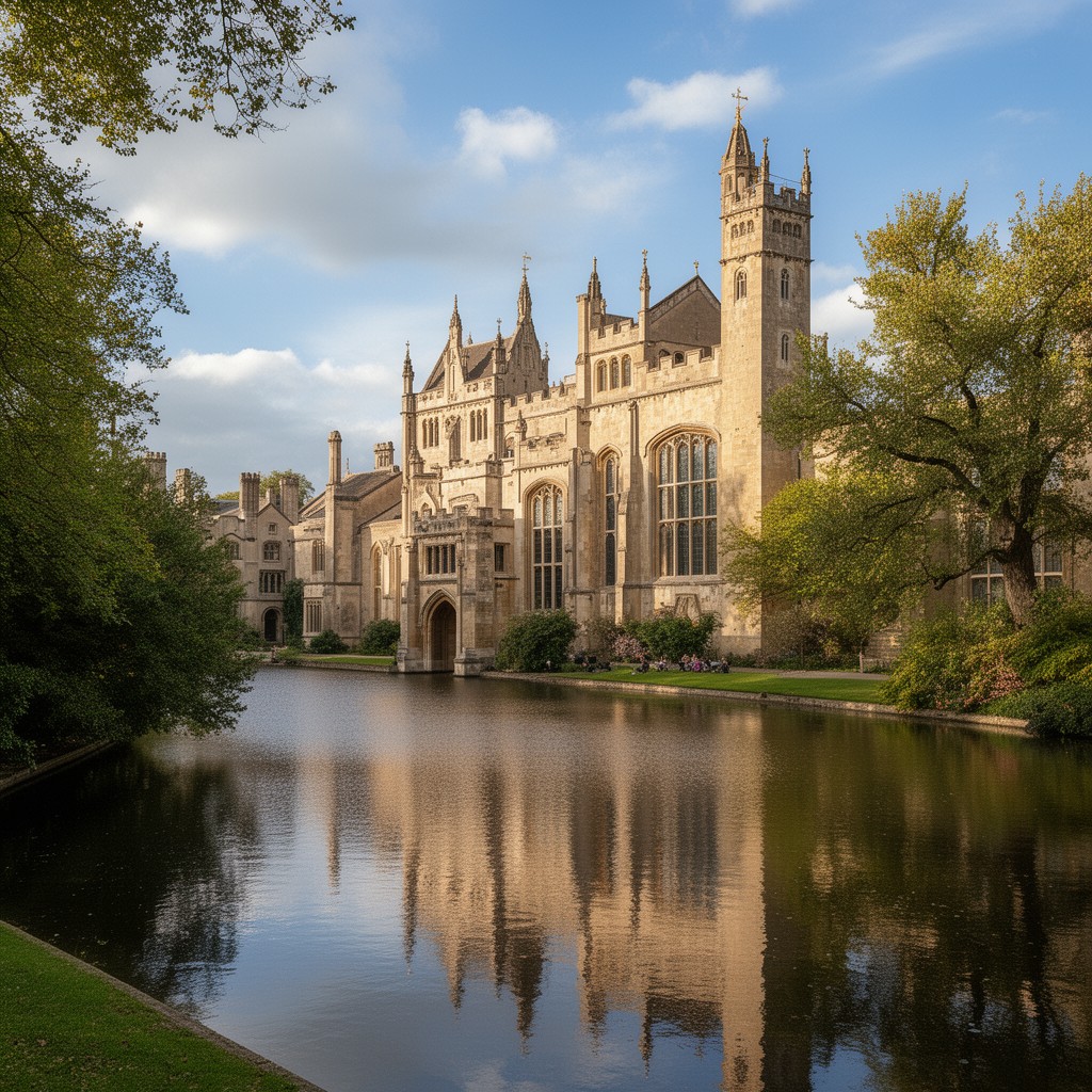 AI-generated illustration of Magdalen College, Oxford