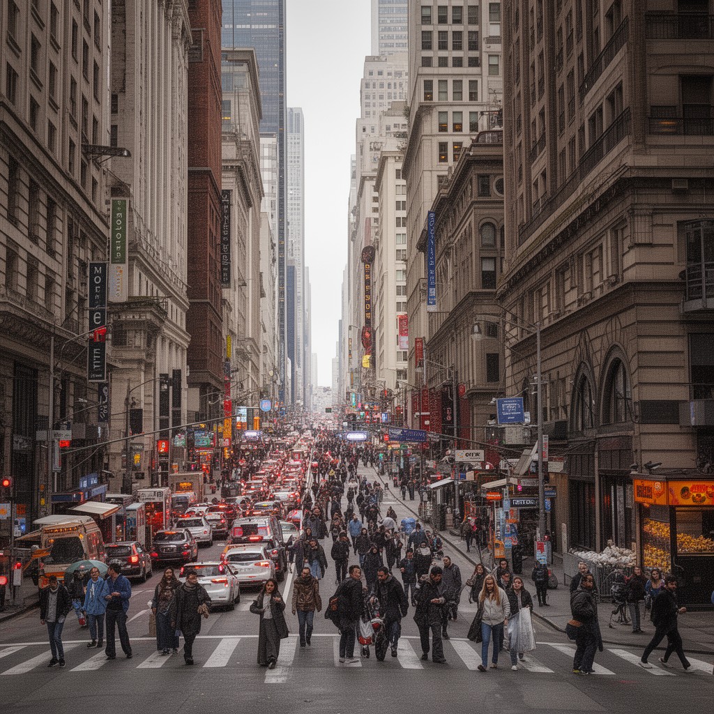 AI-generated illustration of Montgomery Street