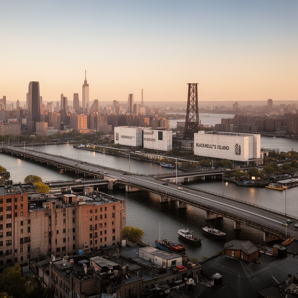 AI-generated illustration of Blackwell's Island