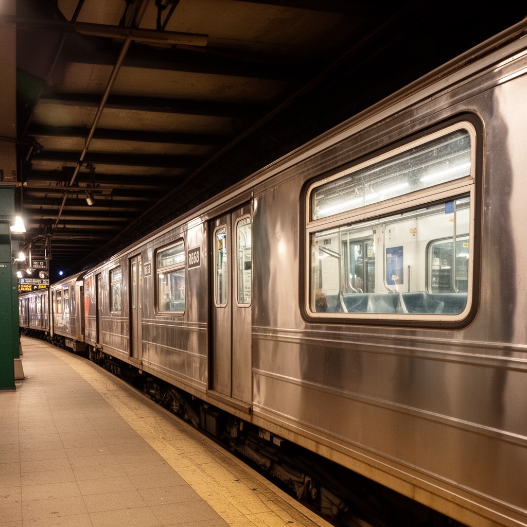 AI-generated illustration of R68 subway car
