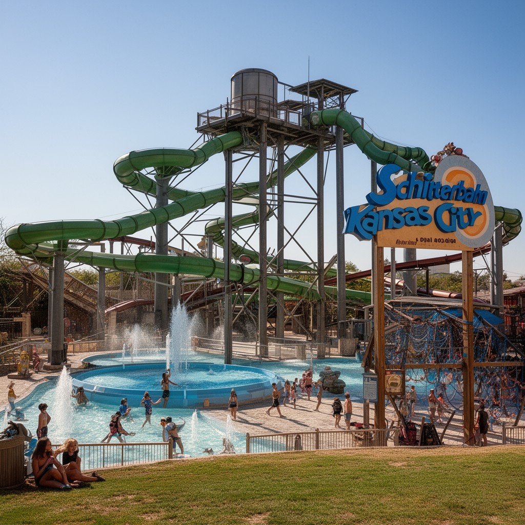AI-generated illustration of Schlitterbahn Kansas City (former water park)
