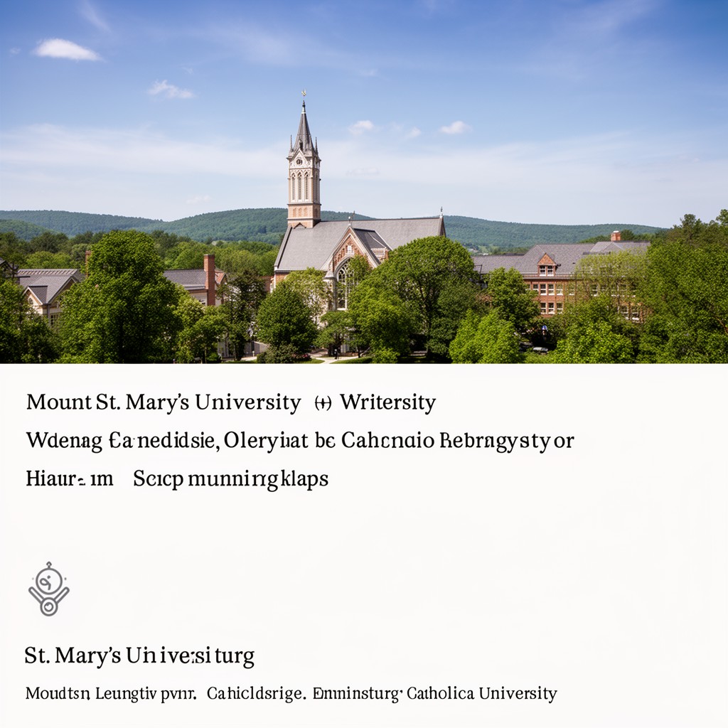 AI-generated illustration of Mount St. Mary's University (near Emmitsburg)