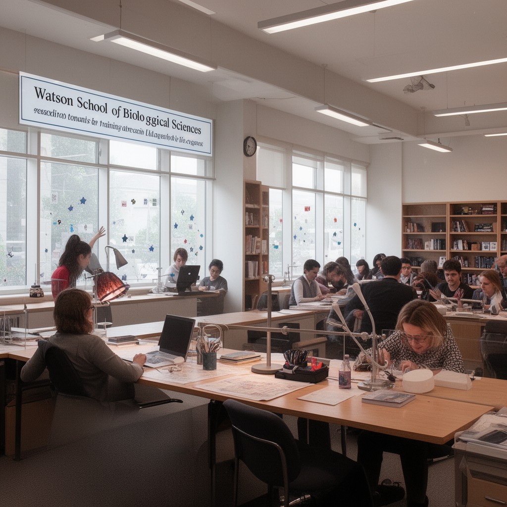 AI-generated illustration of Watson School of Biological Sciences