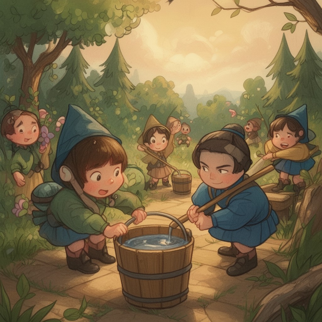 AI-generated illustration of Jack and Jill