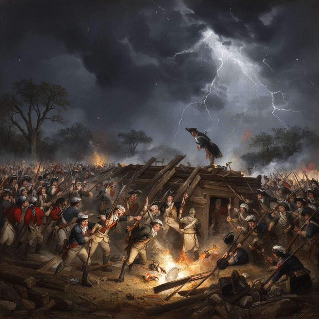 AI-generated illustration of storming of Redoubt 9