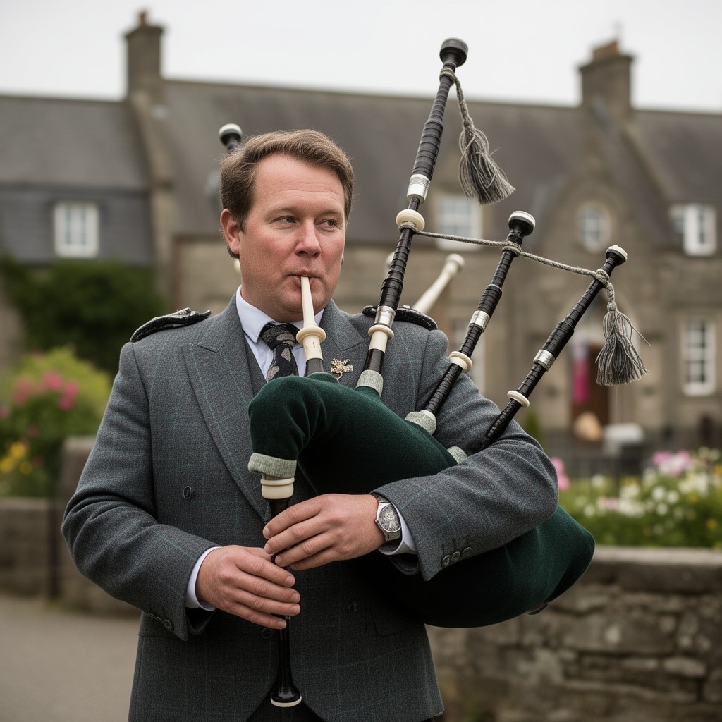 AI-generated illustration of Great Highland bagpipe