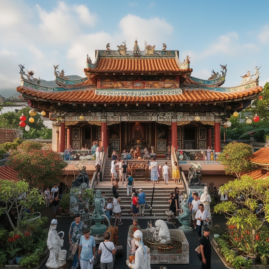 AI-generated illustration of Kuan Yin Temple (Honolulu)