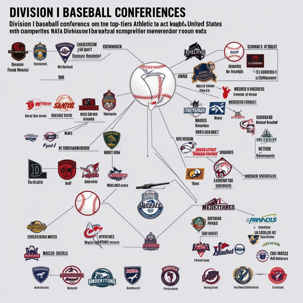 AI-generated illustration of Division I baseball conferences