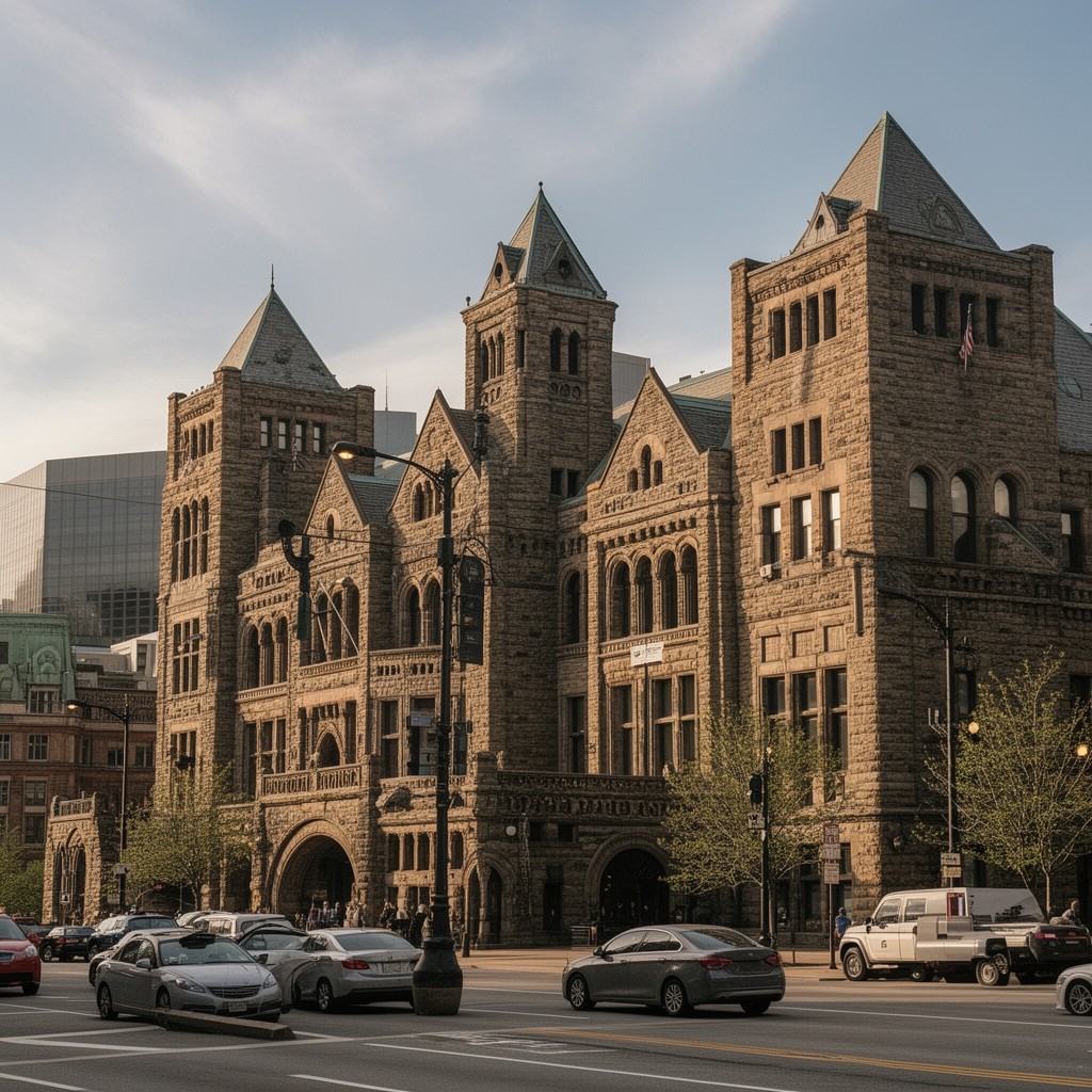 AI-generated illustration of Allegheny County Courthouse, Pittsburgh