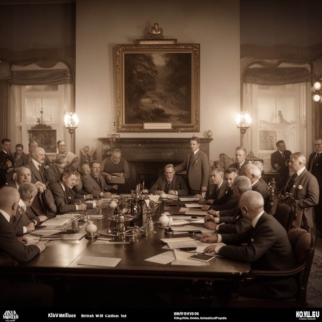 AI-generated illustration of British War Cabinet