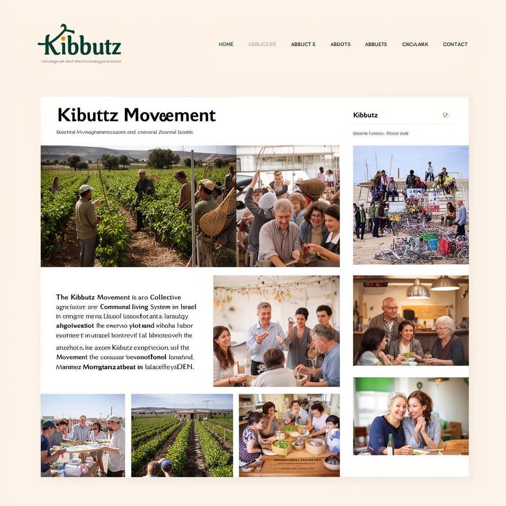 AI-generated illustration of kibbutz movement