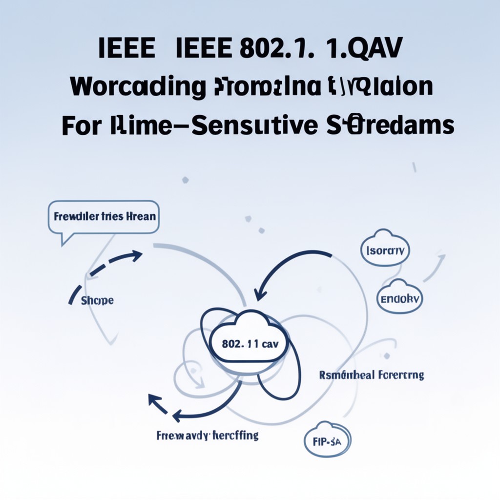AI-generated illustration of IEEE 802.1Qav forwarding and queuing for time‑sensitive streams standard