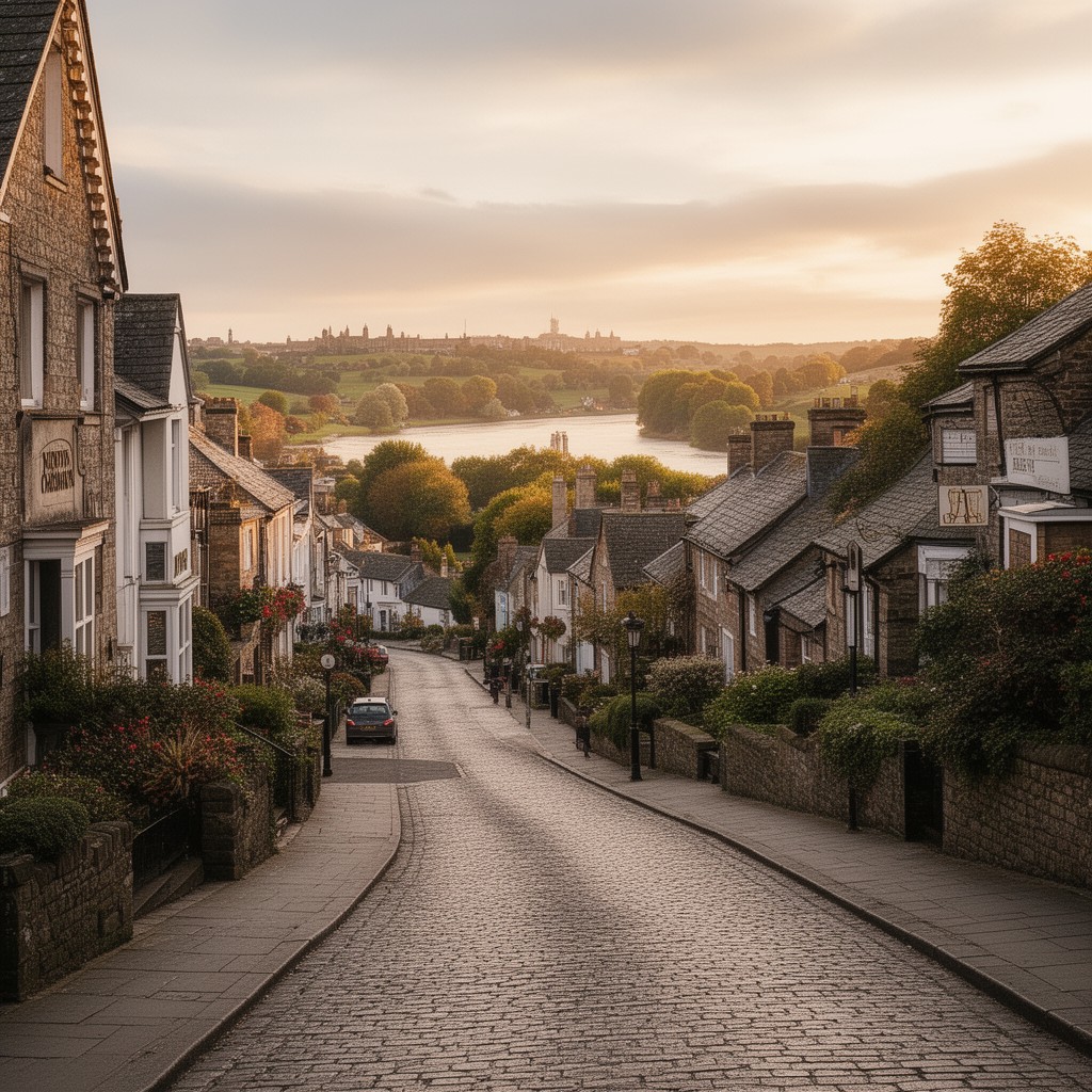 AI-generated illustration of The Mount (street), Shrewsbury